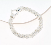 UltraFine 950 Silver Byzantine Italian Chain Bracelet, Small